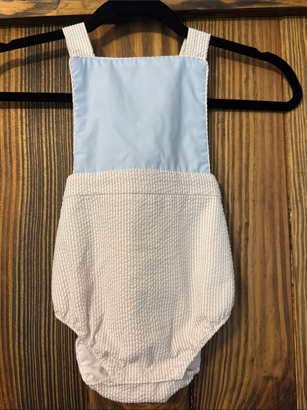 The Beaufort Bonnet Company Boys Seersucker Sunsuit Romper 3T NWT Bubble